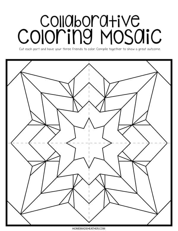 Free mosaic flower coloring pages homemade heather