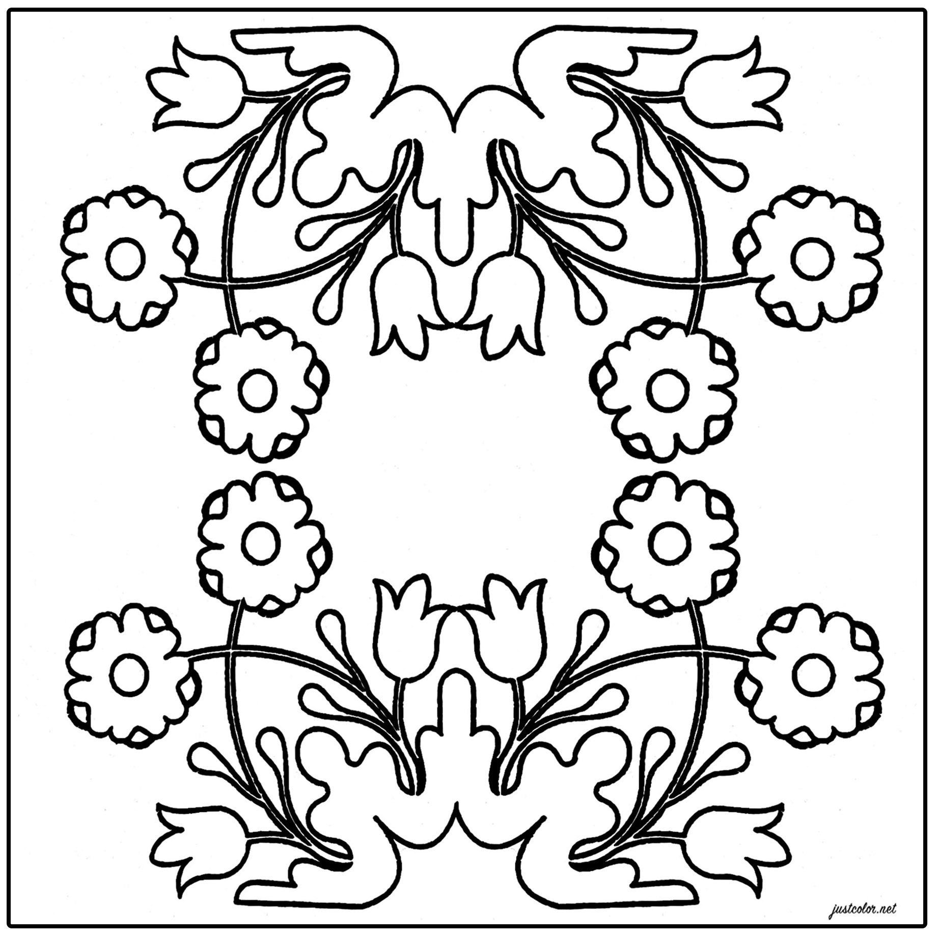Simple azulejo with a few flowers