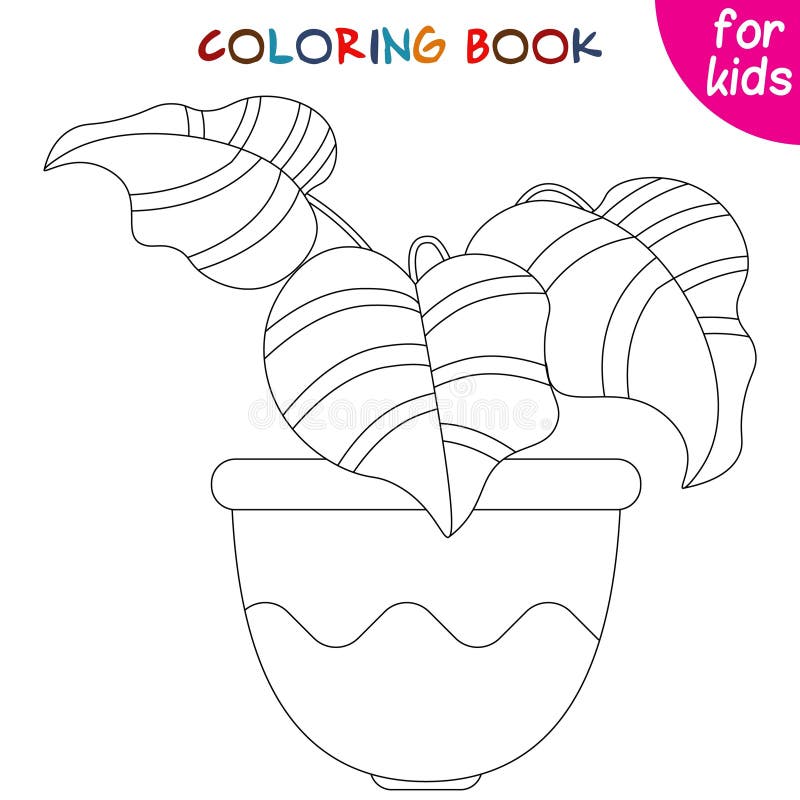 Coloring flower pot stock illustrations â coloring flower pot stock illustrations vectors clipart