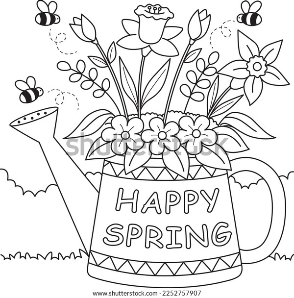 Thousand colouring pages flower pot royalty