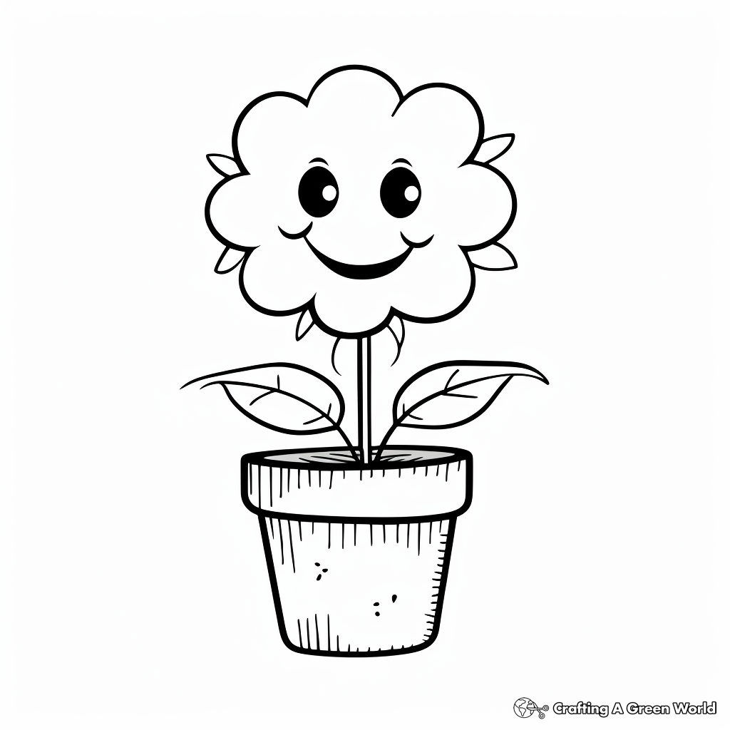 Flower pot coloring pages