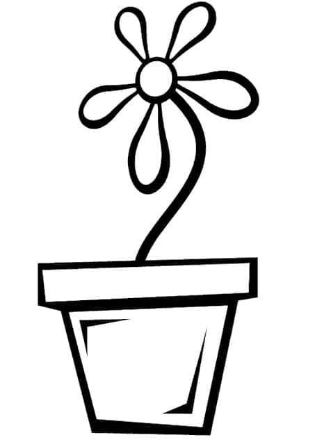 Flower pot coloring pages