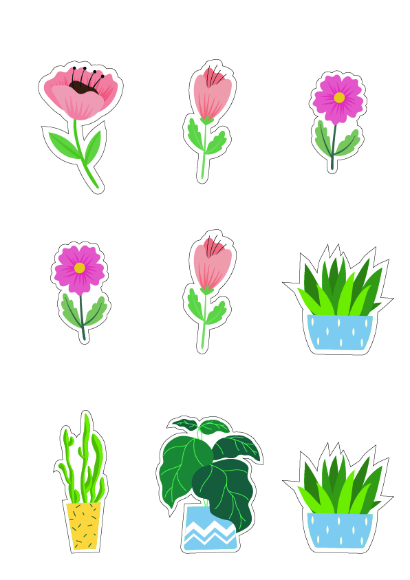 Floral stickers