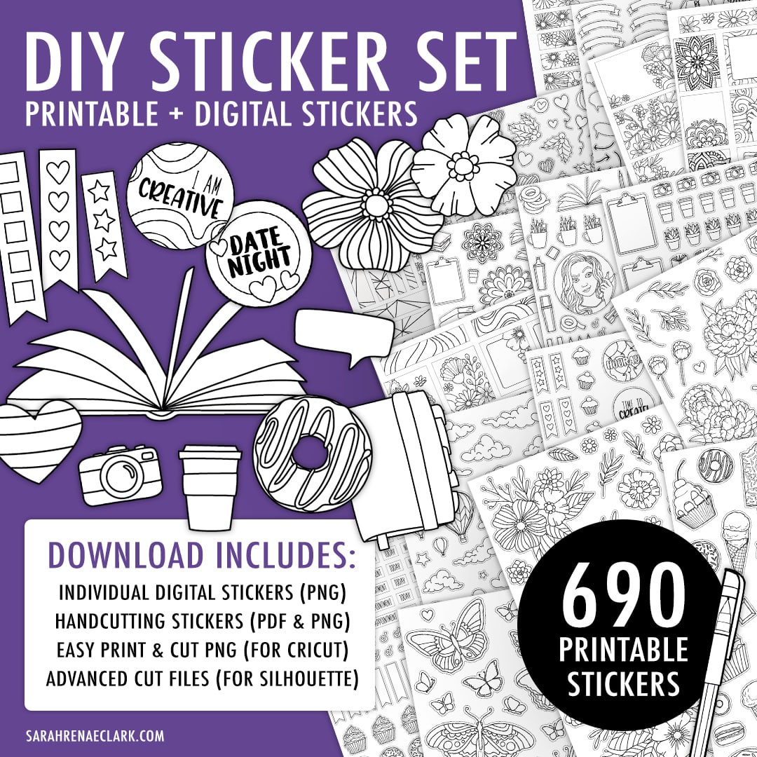 Coloring essentials printable stickers