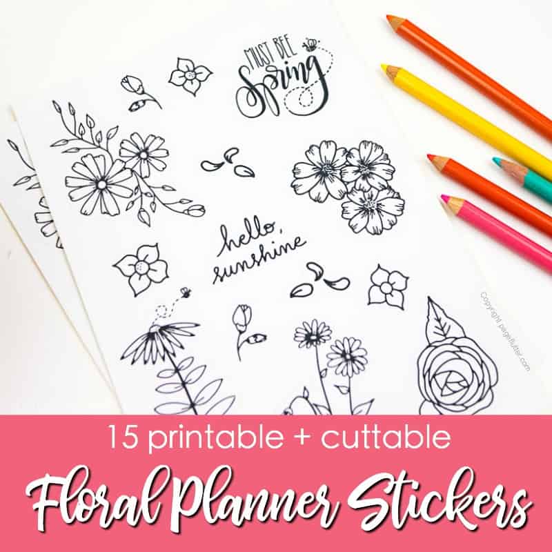 Printable floral planner stickers to beautify your entire routine page flutter