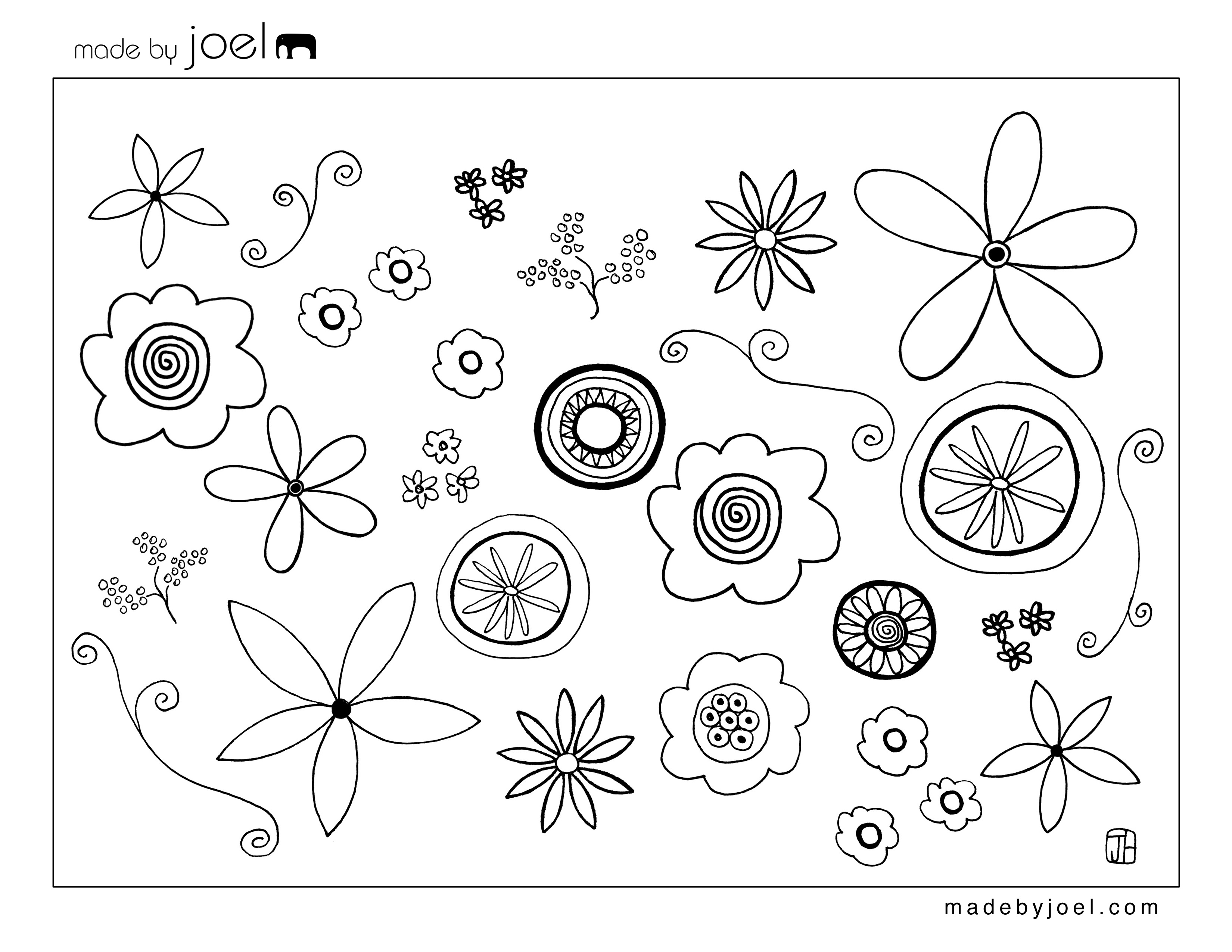 Made by joel flower coloring sheet free printable template â made by joel