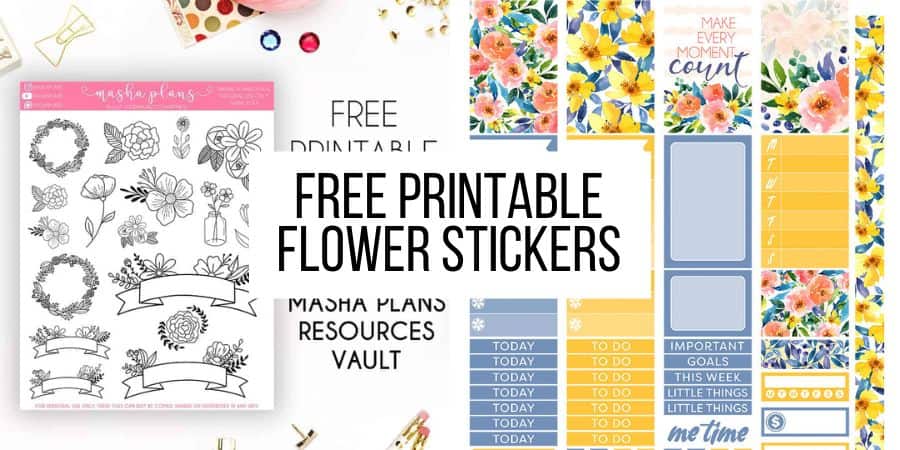 Free printable flower stickers masha plans