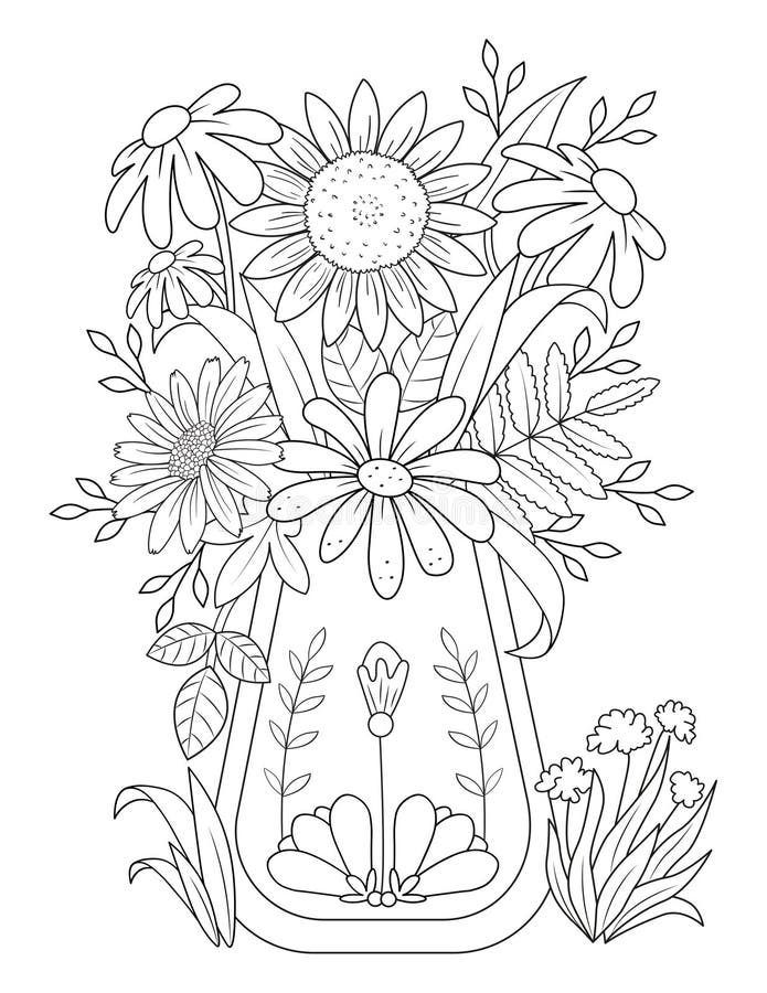 Vase coloring stock illustrations â vase coloring stock illustrations vectors clipart