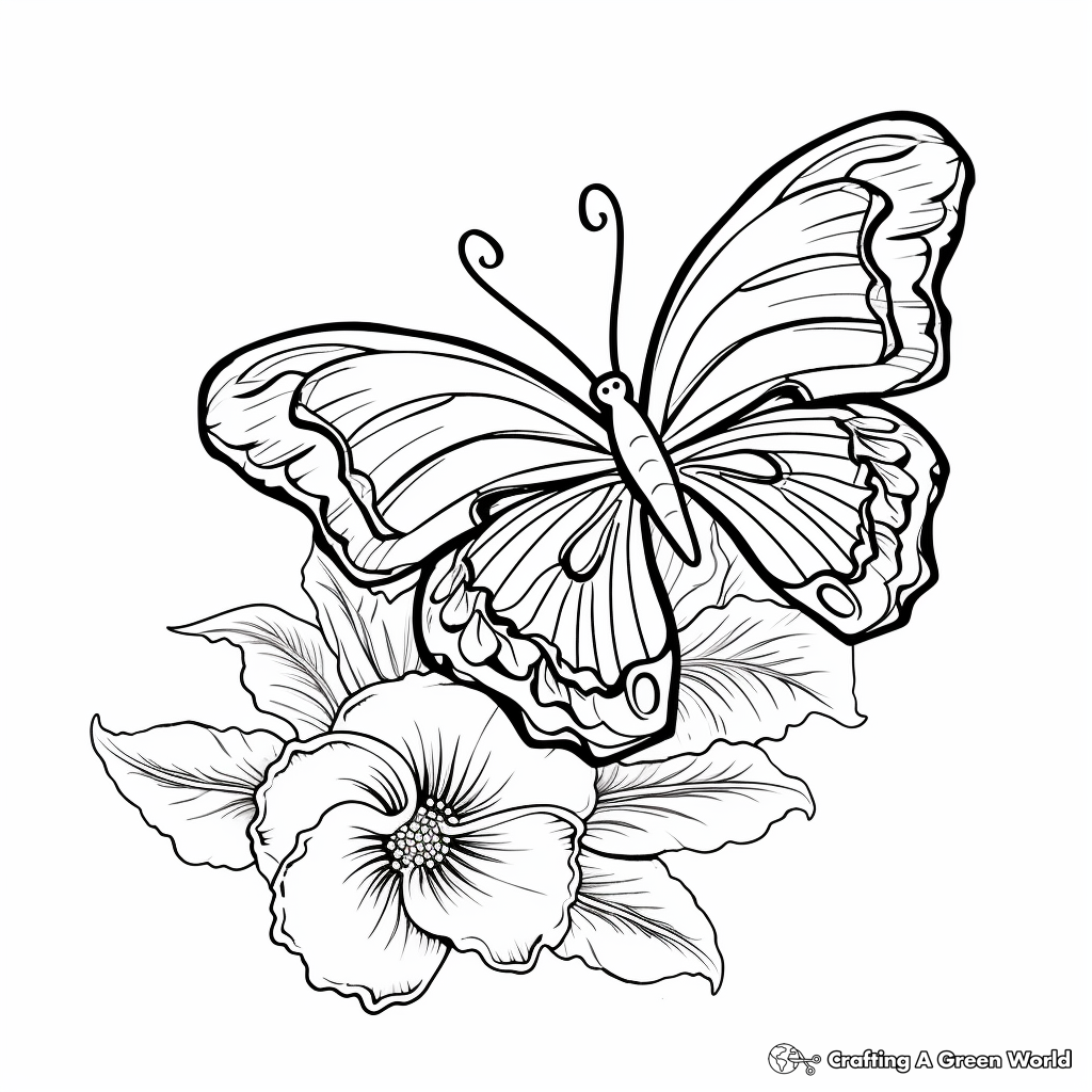 Flowers and butterflies coloring pages