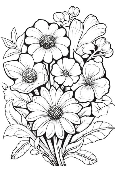 Free printable flowers coloring pages list