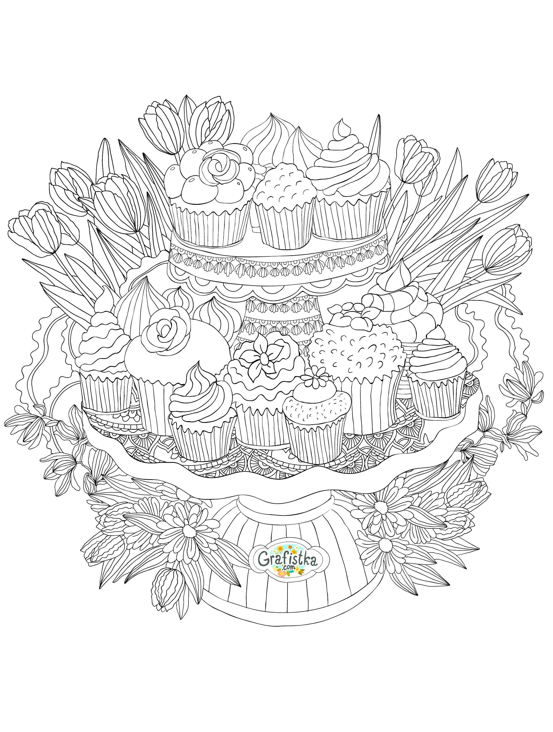 Food coloring pages for adults