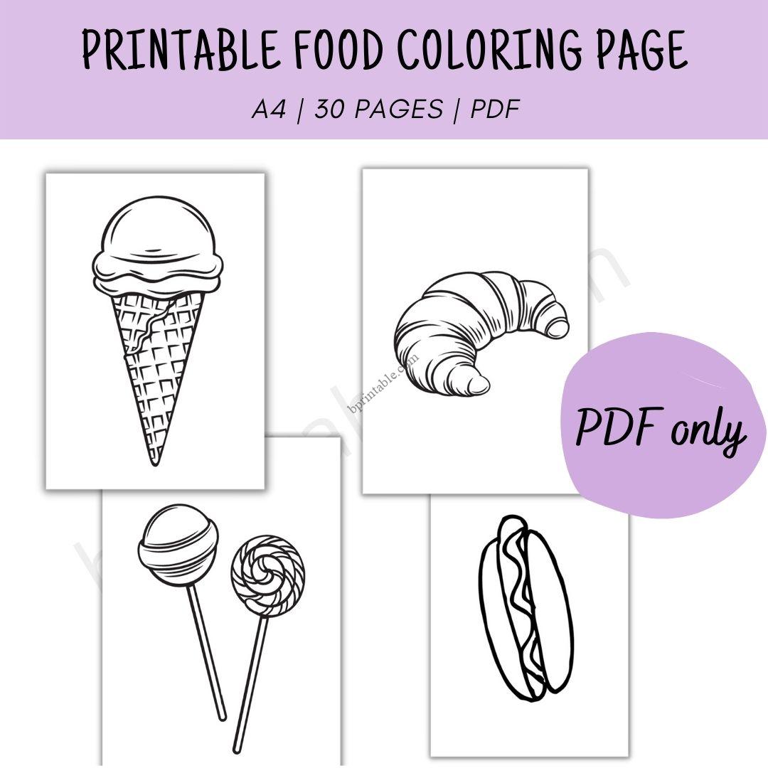 Food coloring page for kids