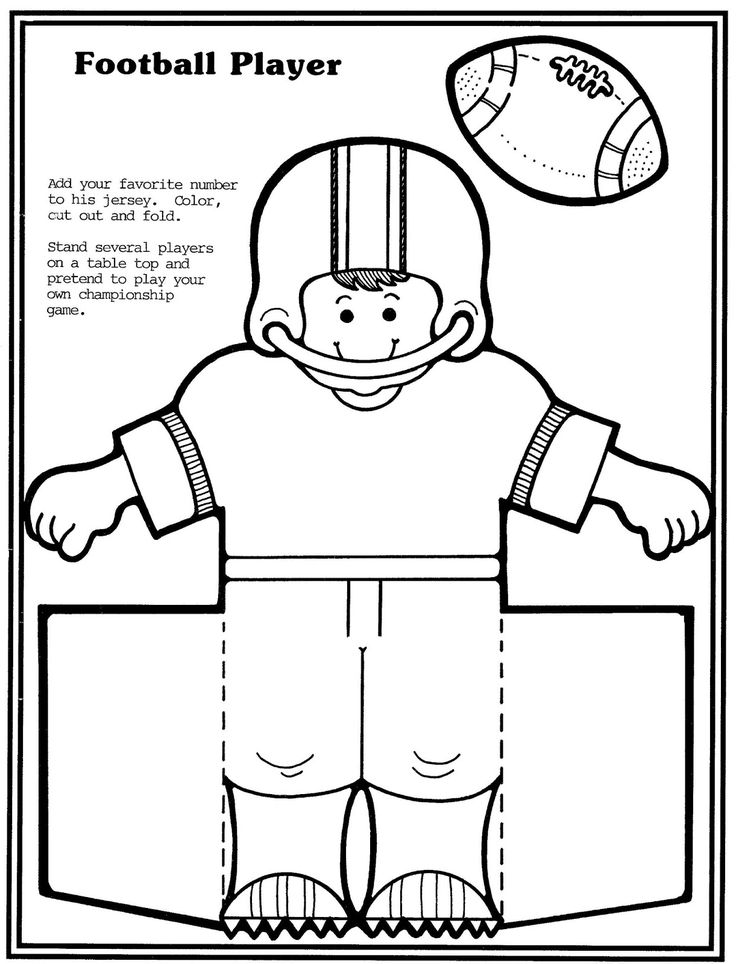 Mostly paper dolls too football players football coloring pages football crafts