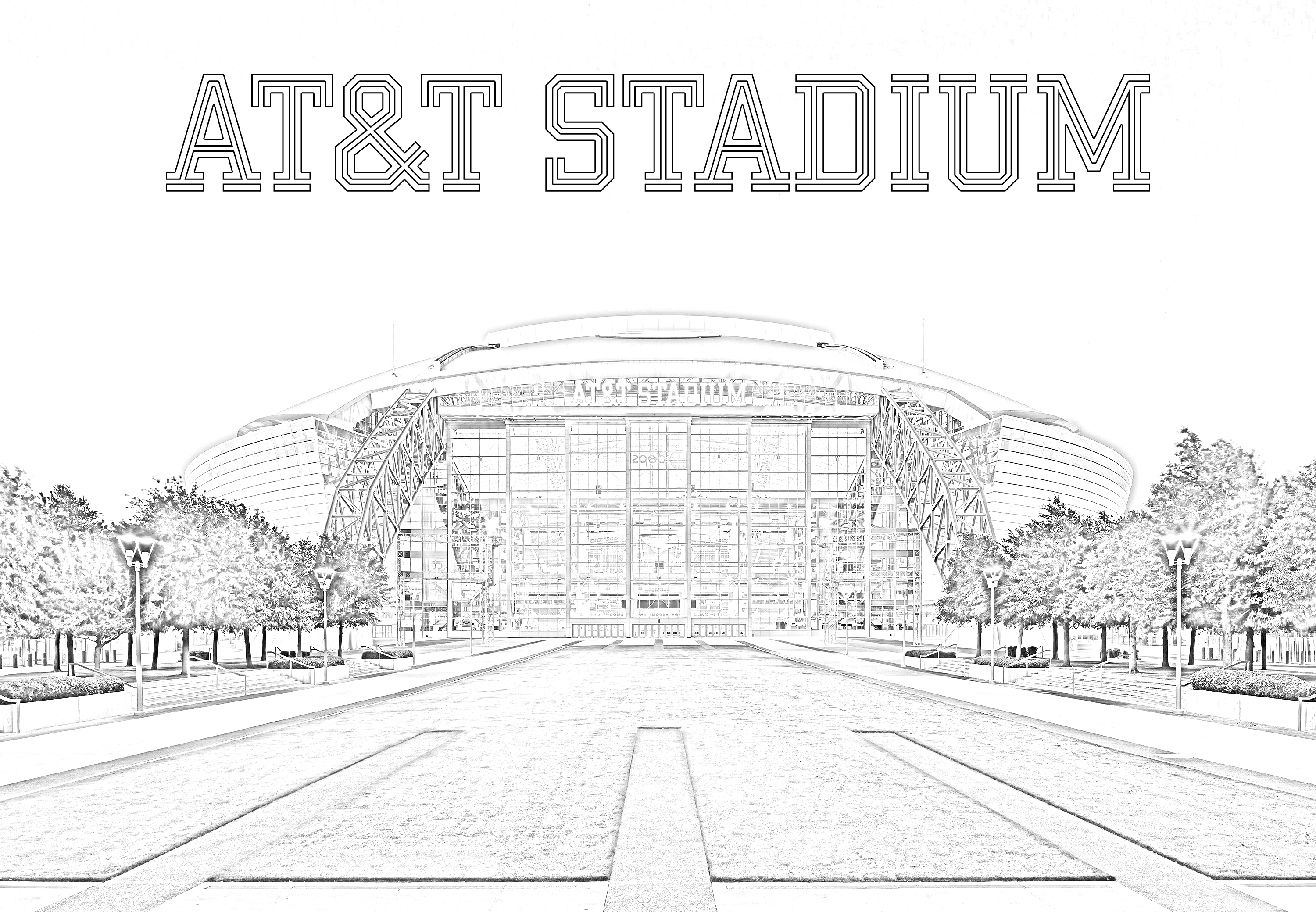 Att stadium on x its time to wele in the weekend with our attstadium coloring pageð stayhomestaystrong print color reply with your attstadium masterpiece httpstcombztoakjc x