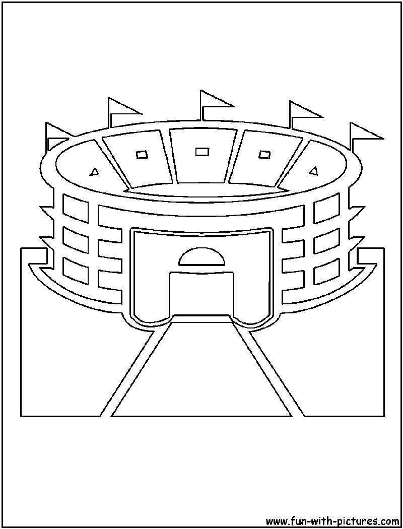 Stadium cutout coloring page