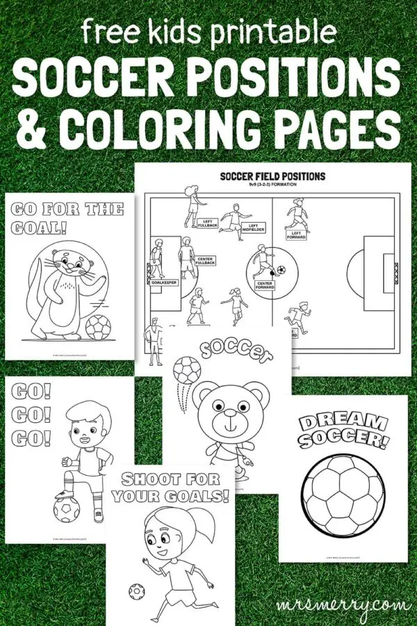 Printable soccer field positions for kids coloring pages mrs merry