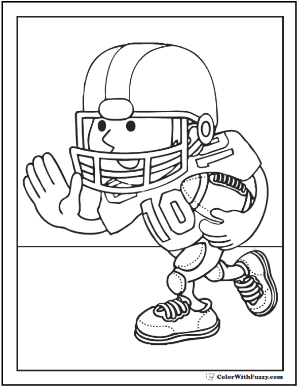Football coloring pages â quarterbacks receivers running