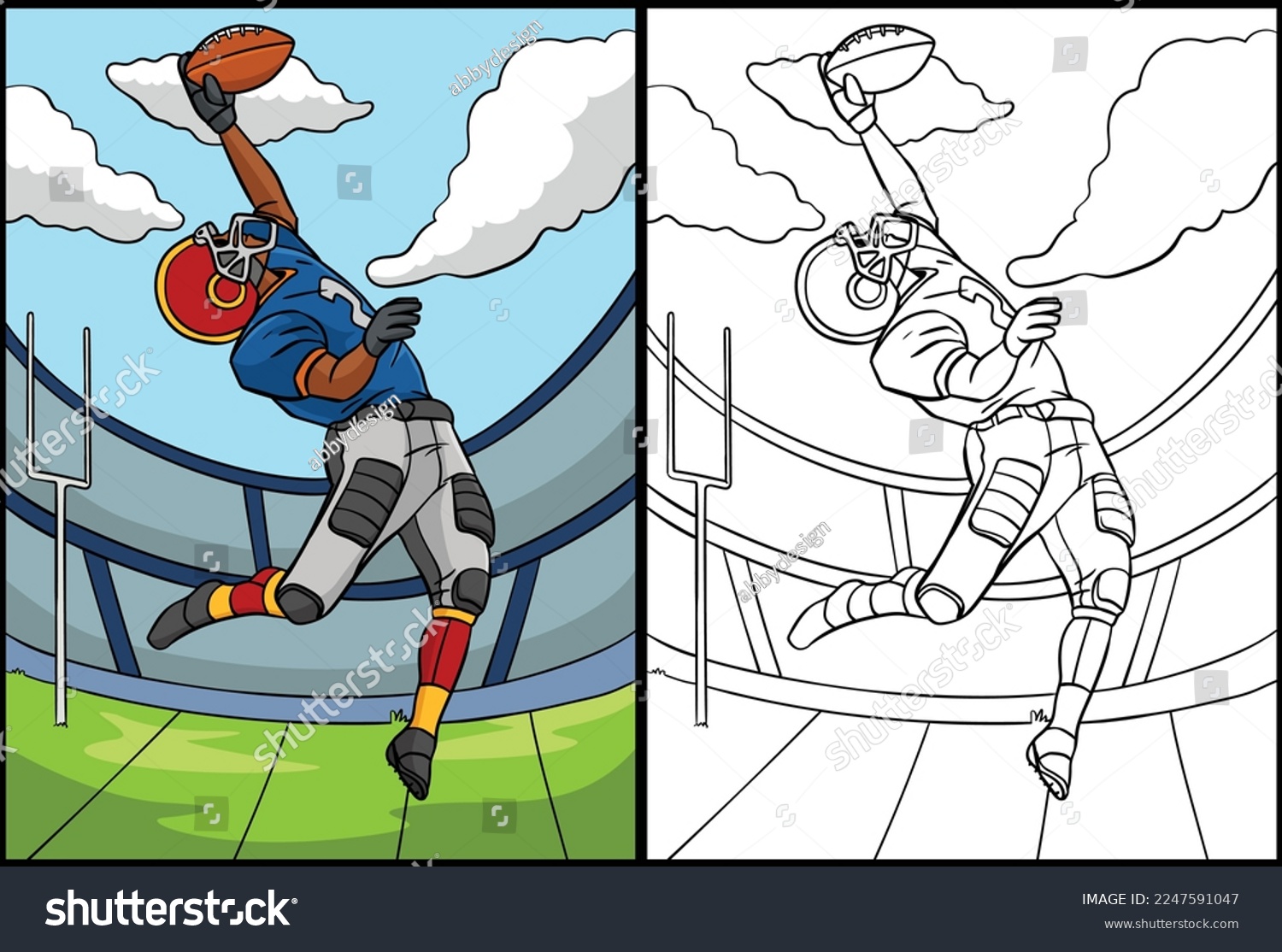 American football coloring page images stock photos d objects vectors