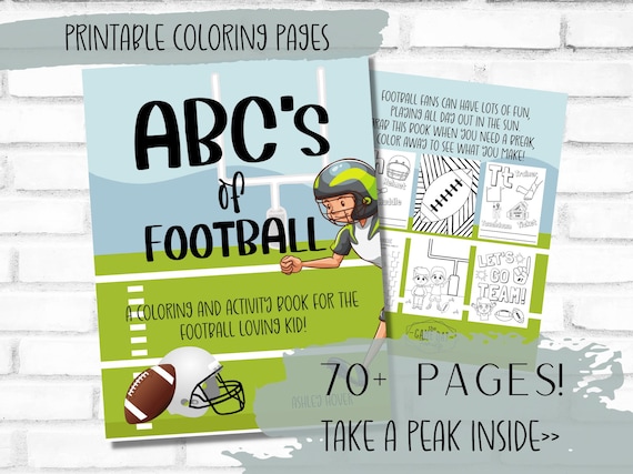 Buy abcs football printable coloring book for kids on game day activity pages super bowl alphabet sports pdf gift for boys birthday party online in india