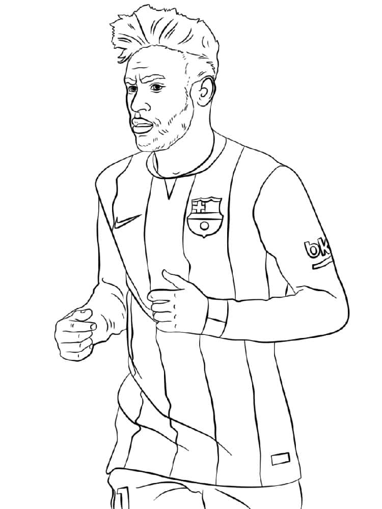 Printable with a football player from barcelona football club coloring page