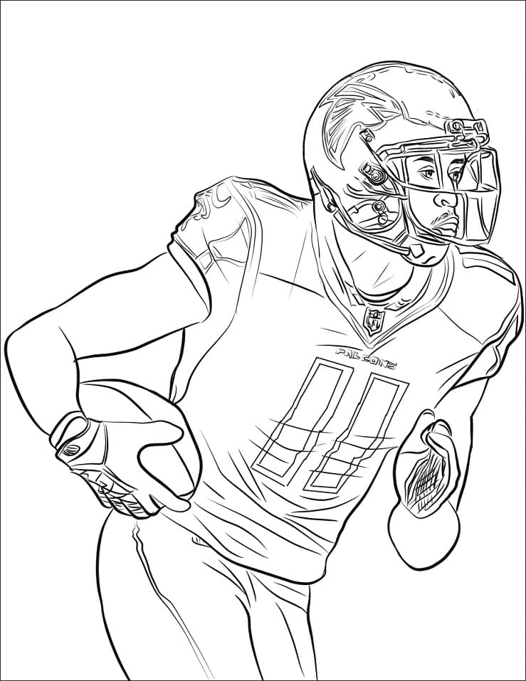 Julio jones american football player coloring page