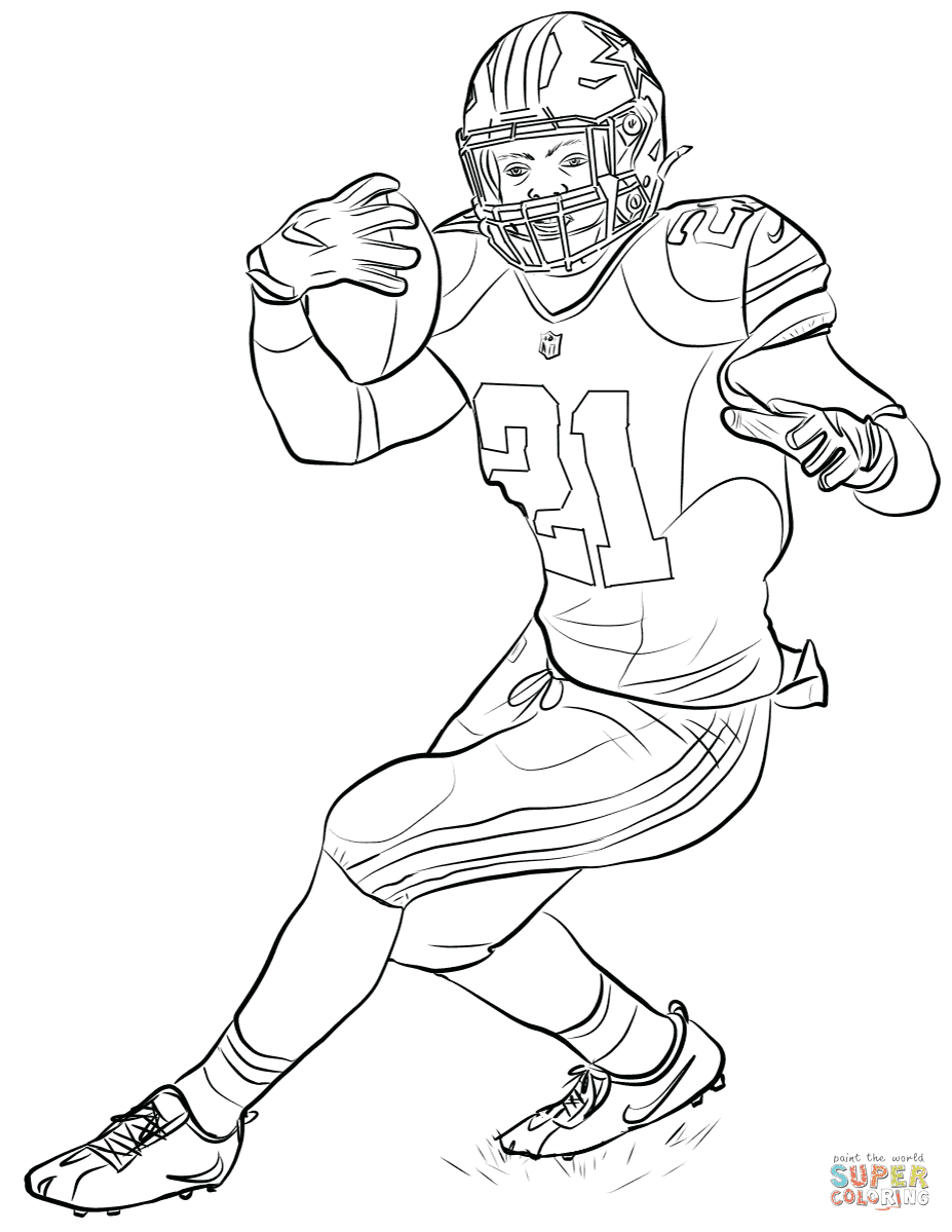 Football player coloring pages printable for free download