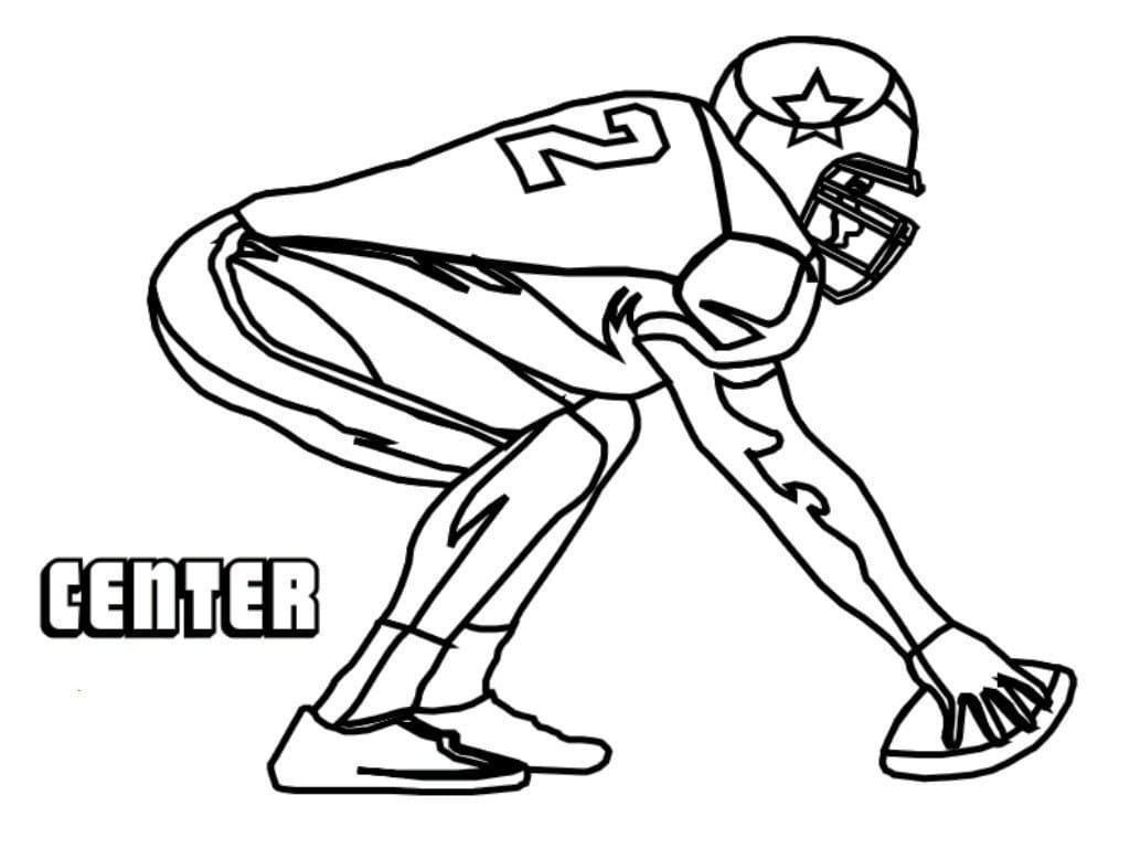 Center football player coloring page