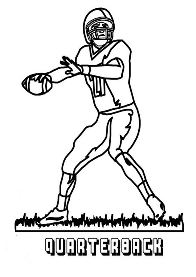 Free easy to print football coloring pages