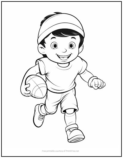 Young football player coloring page print it free