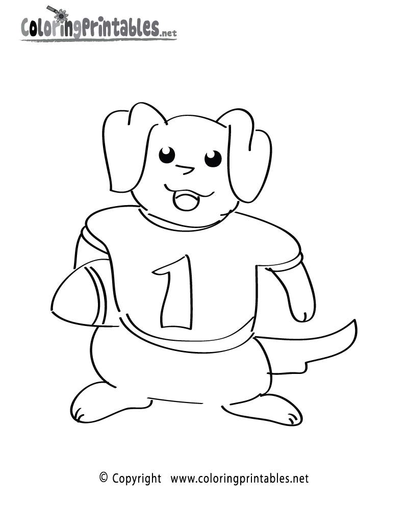 Free printable football player coloring page