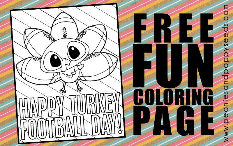 Turkey football coloring page â dorky doodles