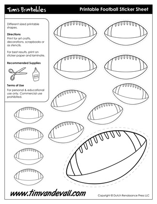 Football templates â tims printables