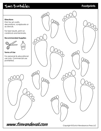 Printable footprint templates shoeprint templates â tims printables