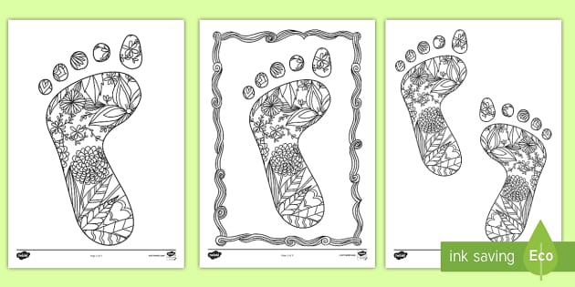 Footprint mindfulness coloring page teacher
