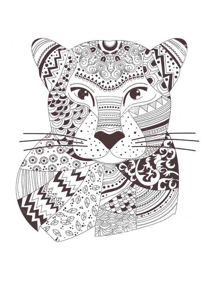 Leopard coloring pages for adults