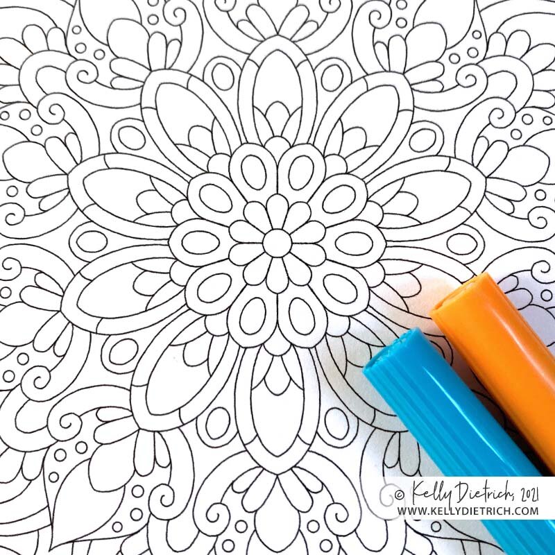 Free mandala coloring page for may â kelly dietrich mandala art