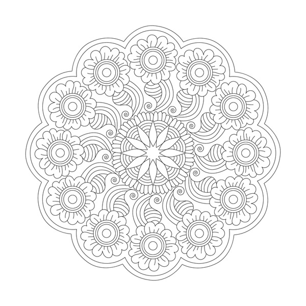 Thousand colouring pages mandala royalty