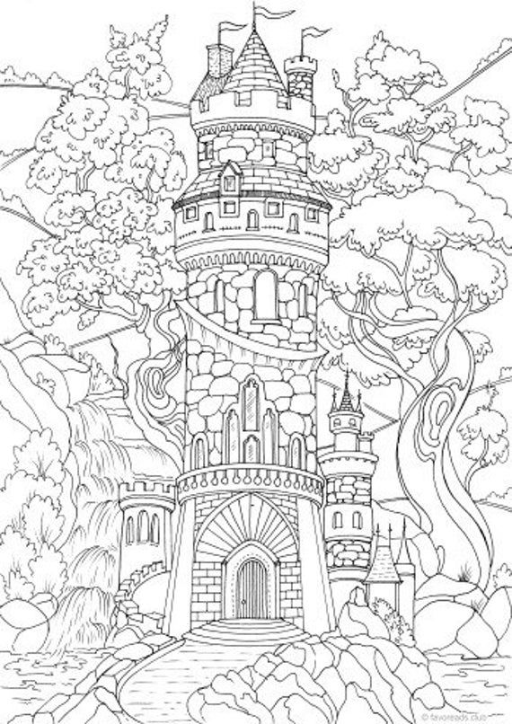 Fortress printable adult coloring page from favoreads coloring book pages for adults and kids coloring sheets colouring designs