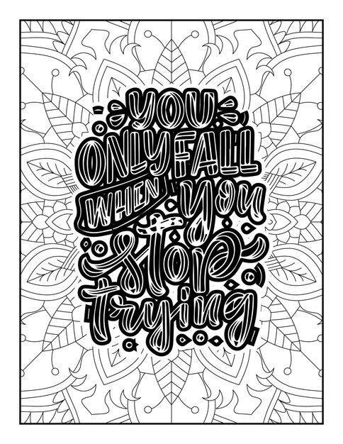 Premium vector quotes coloring page inspirational quotes typography quotes