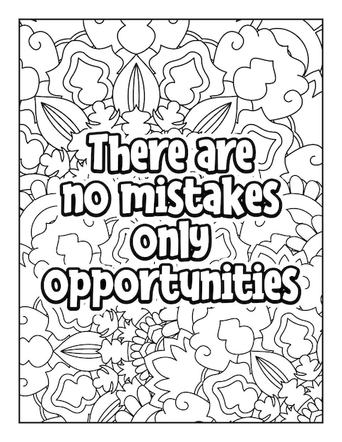 Premium vector motivational quotes coloring page inspirational quotes coloring page coloring page for adults