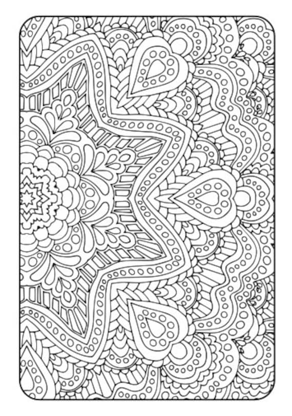 Adult coloring book art therapy volume printable pdf coloring book digital download print at home adult coloring page patterns