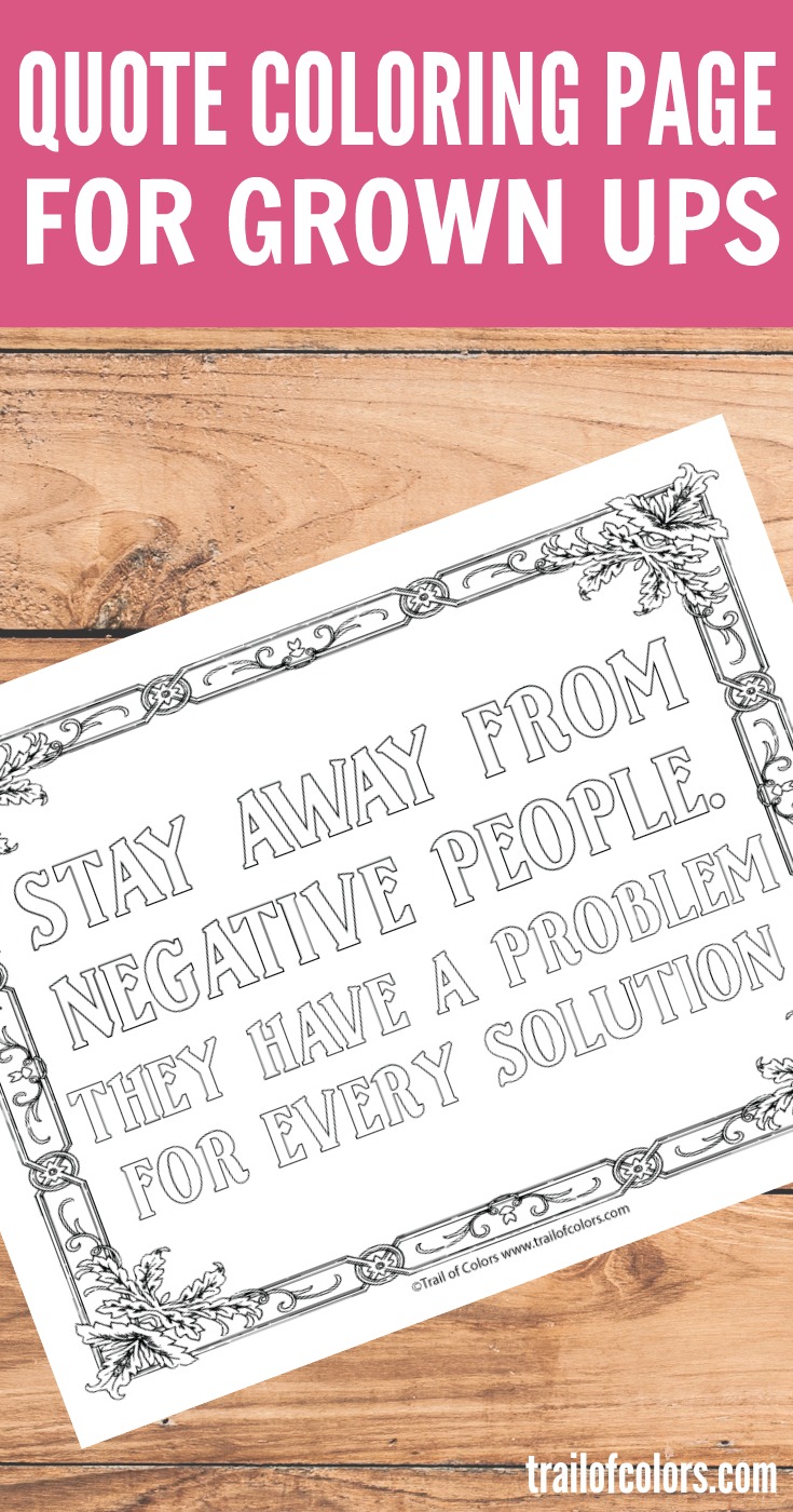 Quote coloring page for grown ups