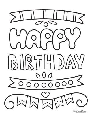 Happy birthday coloring pages â printable coloring pages