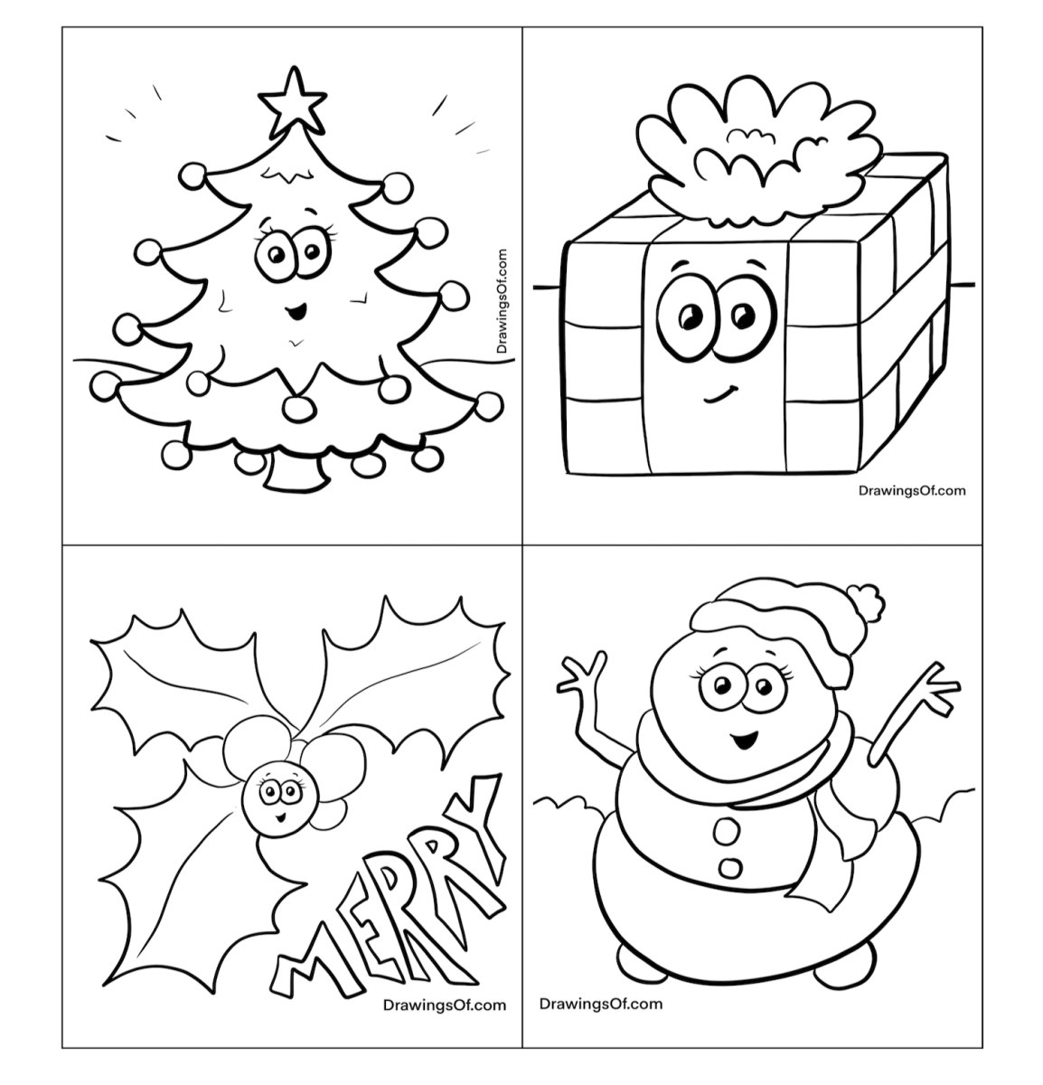 Christmas coloring pages free printable sheets