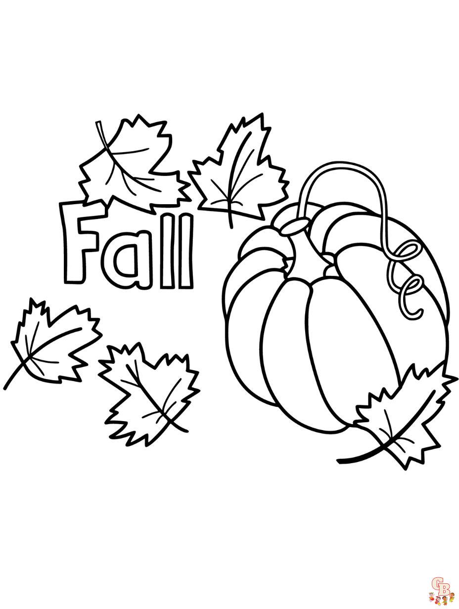 Free fall coloring pages printable for kids and adults