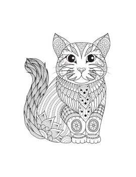 Middle school coloring book printable pages mandalas animals no prep