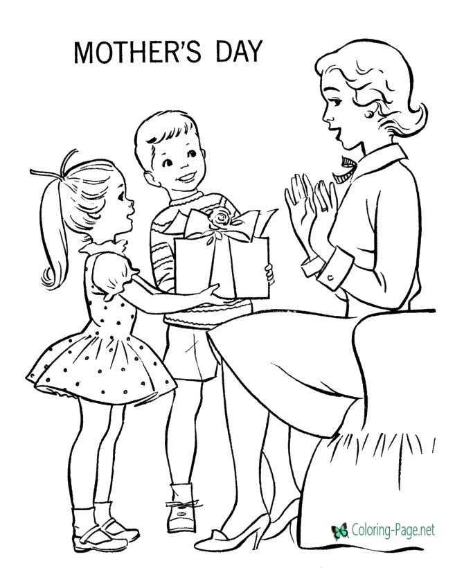 Mothers day coloring pages