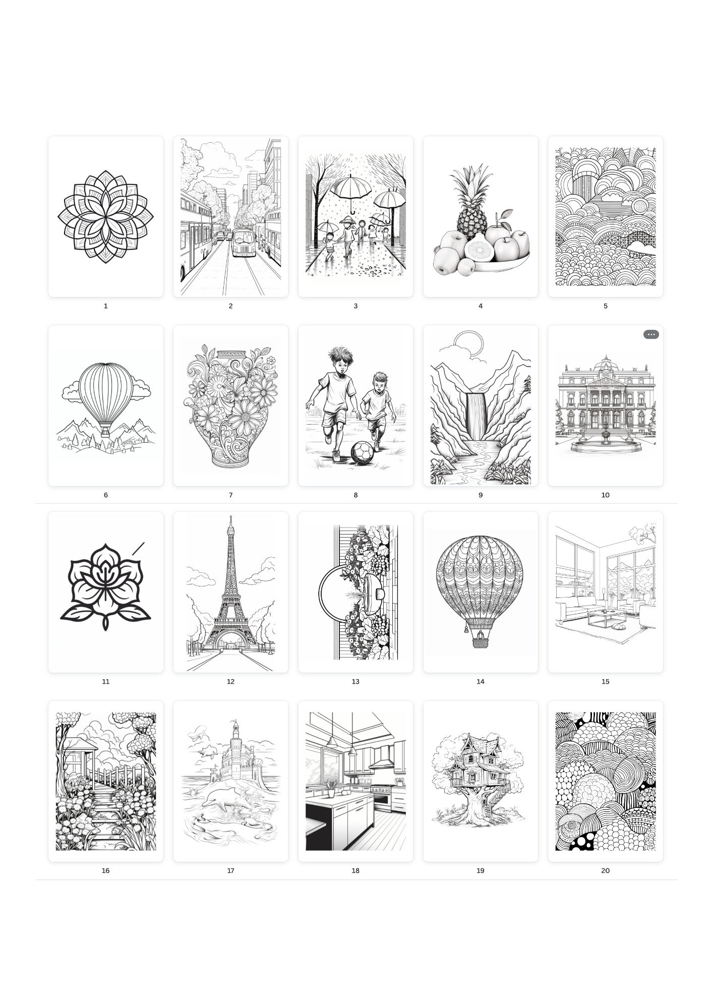 High quality colouring pages for the elderly