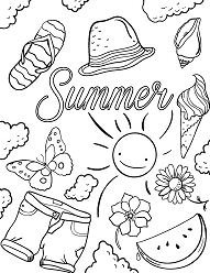 Summer coloring pages printable for free download