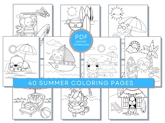 Summer coloring pages summer pdf coloring summer printables beach coloring sheets beach coloring pages summer activity page